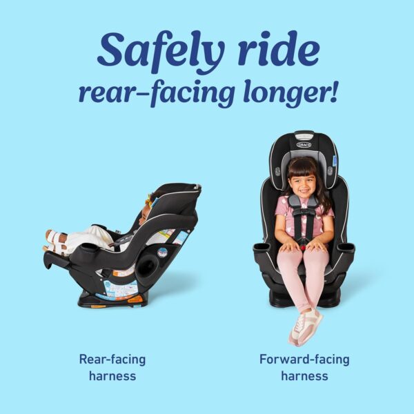 Graco Extend2Fit Convertible Baby Car Seat, Rear and Forward Facing, Adjustable Extension Panel for Extra Legroom, Gotham - Image 2